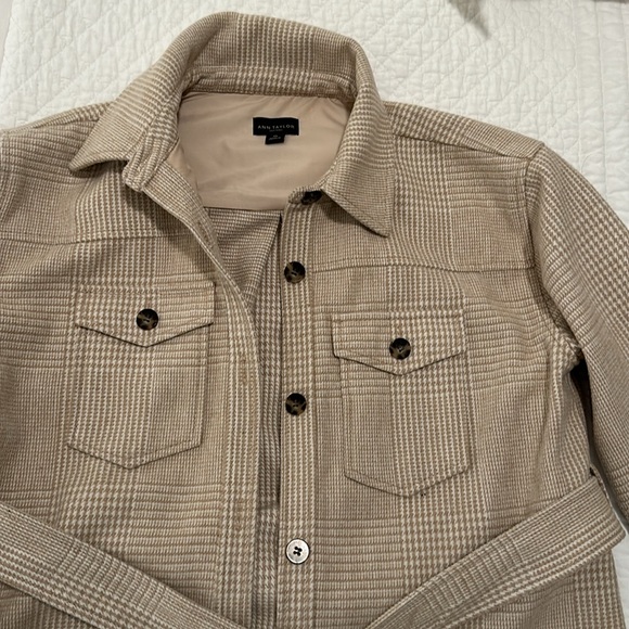 Cream Houndstooth Pea Coat - Picture 3 of 6